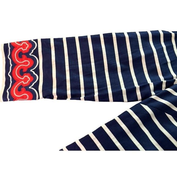 VINEYARD VINES shift dress. 10. Navy blue/white stripes with red embellishments - Picture 6 of 10